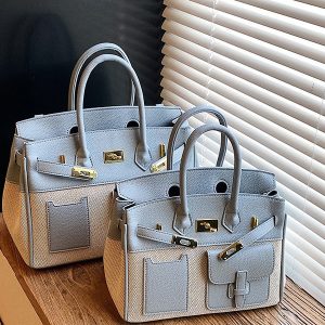 New Contrasting Platinum Bag Canvas Patchwork Large Capacity Tote Crossbody Crossbody Haute Couture Fashion Pocket Bag – Image 4