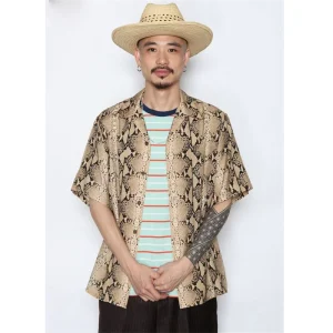 WACKO MARIA Kimura Takuya same style leopard snake print Hawaii seaside vacation men's and women's short-sleeved shirt tide – Image 3