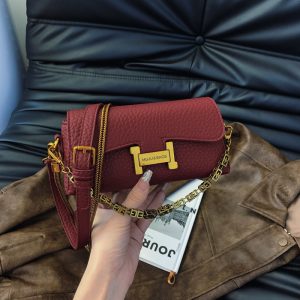 Korean version of women's bag niche fashion chain shoulder armpit bag new high-end retro versatile crossbody small square bag – Image 3