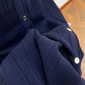 High Quality Sd Home 26 Spring New POLO Stitched Denim Collar Contrast Single-Breasted Short Sleeve Cinched Waist Knitted Dress – Image 4