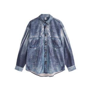 Cross-border New Spring American Street Cardigan Collar Long Sleeve Men's Digital Printed Seersucker Shirt Customized – Image 5