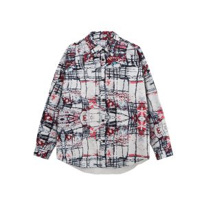 Cross-border New Spring American Street Cardigan Collar Long Sleeve Men's Digital Printed Seersucker Shirt Customized – Image 4